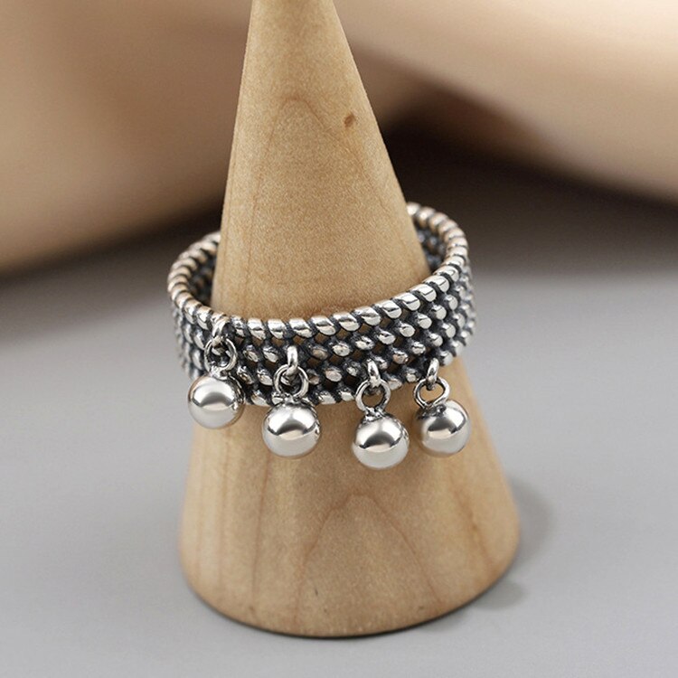 Smooth Surface Bead Vintage Silver Rings For Women  Designer Wedding Jewelry  Items  GaaBou