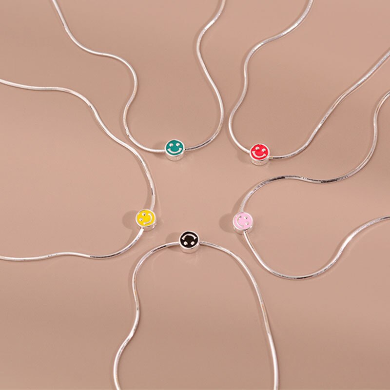 Snake Chains Smiling Face Necklaces For Women Korean Sexy Accessories  Jewelry 2022 Trend GaaBou Jewellery