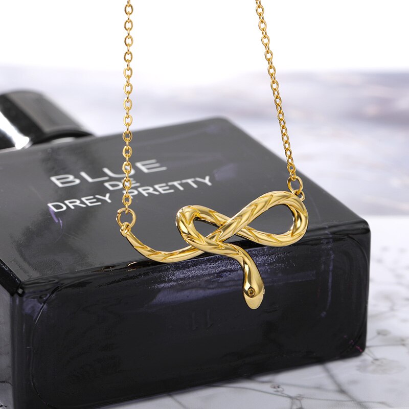 Snake Necklace for Women Stainless Steel Gold  Color Snake Pendant Necklace Choker Jewellery Collier Friend Gift