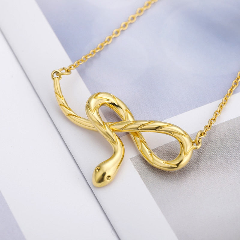 Snake Necklace for Women Stainless Steel Gold  Color Snake Pendant Necklace Choker Jewellery Collier Friend Gift