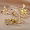 Snake Rings For Women Men Punk Hip Hop Open Adjustable Gold Color Ring Stainless Steel Zircon Aesthetic Jewelry anillos Homme
