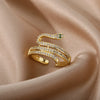 Snake Rings For Women Men Punk Hip Hop Open Adjustable Gold Color Ring Stainless Steel Zircon Aesthetic Jewelry anillos Homme