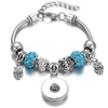 Snap Button Jewelry Bracelet Love Cross Tree Starfish Key Charms Bracelets Beaded Snap Bracelet DIY 18mm Snap Button Bracelet