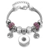 Snap Button Jewelry Bracelet Love Cross Tree Starfish Key Charms Bracelets Beaded Snap Bracelet DIY 18mm Snap Button Bracelet