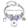 Snap Button Jewelry Bracelet Love Cross Tree Starfish Key Charms Bracelets Beaded Snap Bracelet DIY 18mm Snap Button Bracelet
