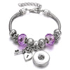 Snap Button Jewelry Bracelet Love Cross Tree Starfish Key Charms Bracelets Beaded Snap Bracelet DIY 18mm Snap Button Bracelet