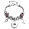 Snap Button Jewelry Bracelet Love Cross Tree Starfish Key Charms Bracelets Beaded Snap Bracelet DIY 18mm Snap Button Bracelet