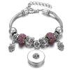 Snap Button Jewelry Bracelet Love Cross Tree Starfish Key Charms Bracelets Beaded Snap Bracelet DIY 18mm Snap Button Bracelet