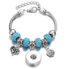 Snap Button Jewelry Bracelet Love Cross Tree Starfish Key Charms Bracelets Beaded Snap Bracelet DIY 18mm Snap Button Bracelet