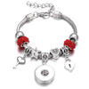 Snap Button Jewelry Bracelet Love Cross Tree Starfish Key Charms Bracelets Beaded Snap Bracelet DIY 18mm Snap Button Bracelet