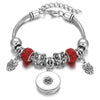 Snap Button Jewelry Bracelet Love Cross Tree Starfish Key Charms Bracelets Beaded Snap Bracelet DIY 18mm Snap Button Bracelet