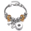 Snap Button Jewelry Bracelet Love Cross Tree Starfish Key Charms Bracelets Beaded Snap Bracelet DIY 18mm Snap Button Bracelet
