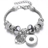 Snap Button Jewelry Bracelet Love Cross Tree Starfish Key Charms Bracelets Beaded Snap Bracelet DIY 18mm Snap Button Bracelet