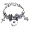 Snap Button Jewelry Bracelet Love Cross Tree Starfish Key Charms Bracelets Beaded Snap Bracelet DIY 18mm Snap Button Bracelet