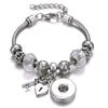 Snap Button Jewelry Bracelet Love Cross Tree Starfish Key Charms Bracelets Beaded Snap Bracelet DIY 18mm Snap Button Bracelet