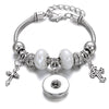 Snap Button Jewelry Bracelet Love Cross Tree Starfish Key Charms Bracelets Beaded Snap Bracelet DIY 18mm Snap Button Bracelet
