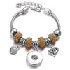 Snap Button Jewelry Bracelet Love Cross Tree Starfish Key Charms Bracelets Beaded Snap Bracelet DIY 18mm Snap Button Bracelet