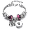Snap Button Jewelry Bracelet Love Cross Tree Starfish Key Charms Bracelets Beaded Snap Bracelet DIY 18mm Snap Button Bracelet