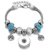 Snap Button Jewelry Bracelet Love Cross Tree Starfish Key Charms Bracelets Beaded Snap Bracelet DIY 18mm Snap Button Bracelet
