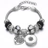 Snap Button Jewelry Bracelet Love Cross Tree Starfish Key Charms Bracelets Beaded Snap Bracelet DIY 18mm Snap Button Bracelet