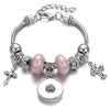 Snap Button Jewelry Bracelet Love Cross Tree Starfish Key Charms Bracelets Beaded Snap Bracelet DIY 18mm Snap Button Bracelet