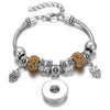 Snap Button Jewelry Bracelet Love Cross Tree Starfish Key Charms Bracelets Beaded Snap Bracelet DIY 18mm Snap Button Bracelet