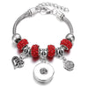 Snap Button Jewelry Bracelet Love Cross Tree Starfish Key Charms Bracelets Beaded Snap Bracelet DIY 18mm Snap Button Bracelet