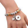 Snap Button Jewelry Bracelet Love Cross Tree Starfish Key Charms Bracelets Beaded Snap Bracelet DIY 18mm Snap Button Bracelet