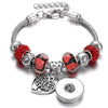 Snap Button Jewelry Bracelet Love Cross Tree Starfish Key Charms Bracelets Beaded Snap Bracelet DIY 18mm Snap Button Bracelet
