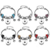 Snap Button Jewelry Bracelet Love Cross Tree Starfish Key Charms Bracelets Beaded Snap Bracelet DIY 18mm Snap Button Bracelet
