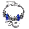 Snap Button Jewelry Bracelet Love Cross Tree Starfish Key Charms Bracelets Beaded Snap Bracelet DIY 18mm Snap Button Bracelet
