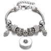 Snap Button Jewelry Bracelet Love Cross Tree Starfish Key Charms Bracelets Beaded Snap Bracelet DIY 18mm Snap Button Bracelet