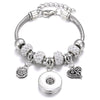 Snap Button Jewelry Bracelet Love Cross Tree Starfish Key Charms Bracelets Beaded Snap Bracelet DIY 18mm Snap Button Bracelet