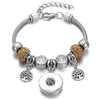 Snap Button Jewelry Bracelet Love Cross Tree Starfish Key Charms Bracelets Beaded Snap Bracelet DIY 18mm Snap Button Bracelet