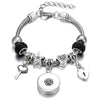 Snap Button Jewelry Bracelet Love Cross Tree Starfish Key Charms Bracelets Beaded Snap Bracelet DIY 18mm Snap Button Bracelet
