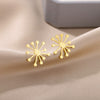 Snowflake Stud Earrings for Women Stainless Steel Gold Color Flower Earrings 2023 Trend femme Aesthetic Jewelry anillos mujer