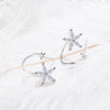 Snowflake Zircon Stud Earrings For Women 925 Stamp Silver Color Designer Earrings Wedding Party  Fine Jewelry 2022