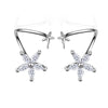 Snowflake Zircon Stud Earrings For Women 925 Stamp Silver Color Designer Earrings Wedding Party  Fine Jewelry 2022