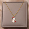 Snowman Pendant Necklace for Women Stainless Steel Statement Necklaces Trend Chains Wedding Jewerly Christmas Gift collares