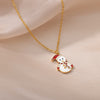 Snowman Pendant Necklace for Women Stainless Steel Statement Necklaces Trend Chains Wedding Jewerly Christmas Gift collares
