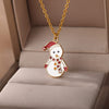 Snowman Pendant Necklace for Women Stainless Steel Statement Necklaces Trend Chains Wedding Jewerly Christmas Gift collares