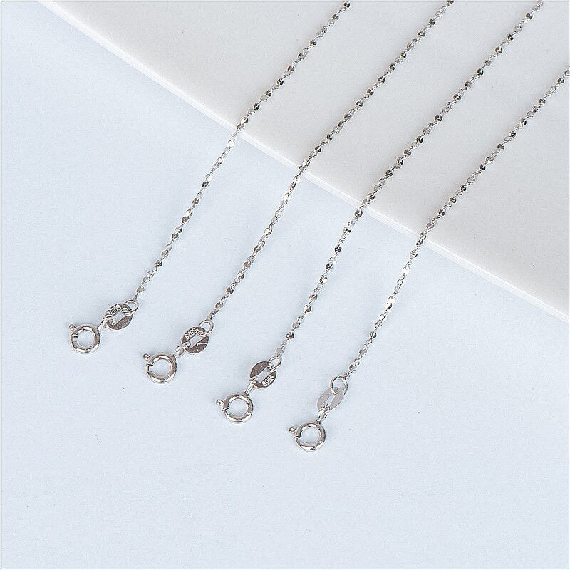 Sodrov 925 Sterling Silver Chain Necklace Gypsophila Chain Sterling Silver Jewelry Accessories