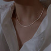 Soft Choker Necklace Simple Strip Geometric Cubic Zircon Necklace Silver Color Clavicle Chain Charm Necklace For Women