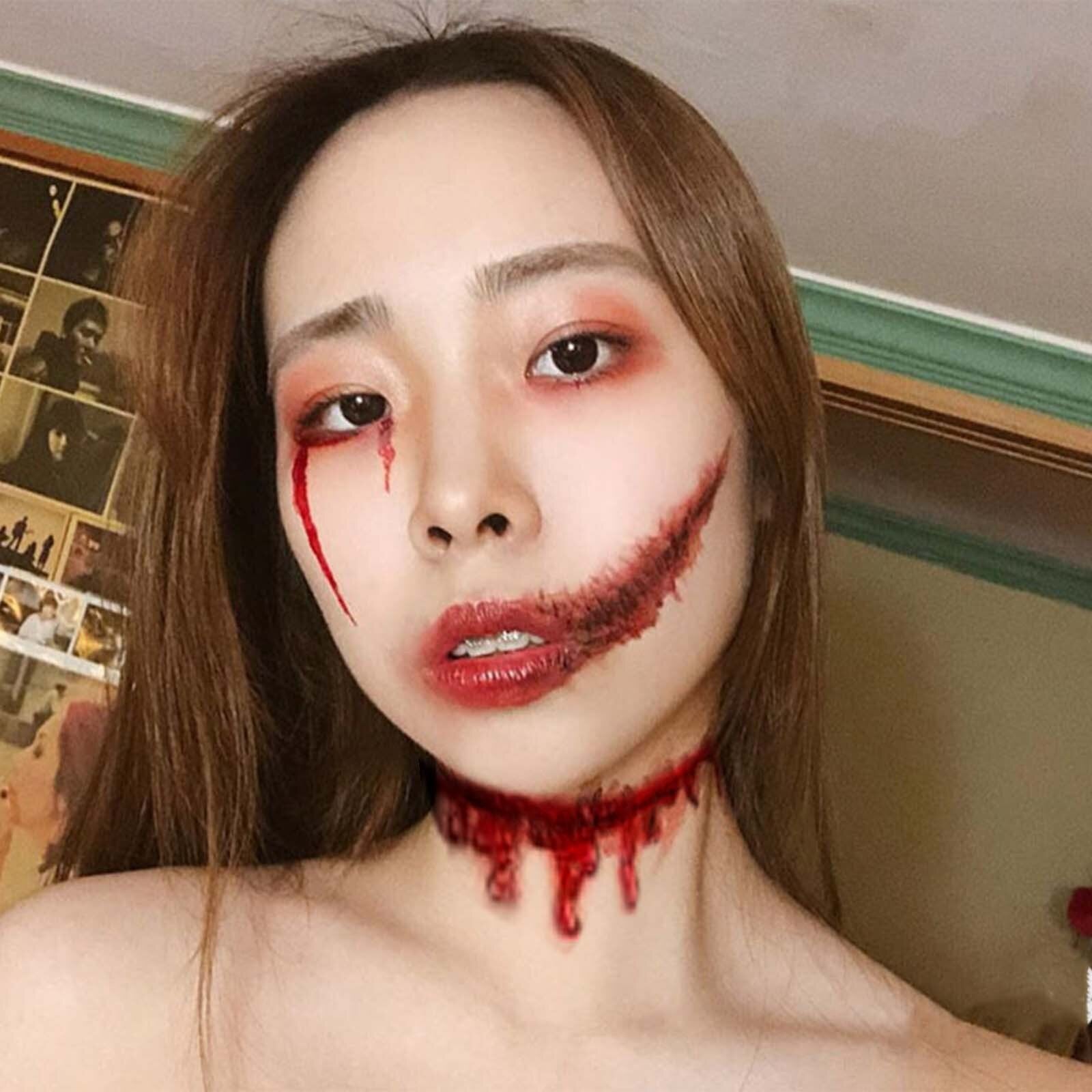 Soft Glue Blood Drop Necklace Halloween Creative Costume Party Props Multilayer Necklace Pendant Halloween Cosplay Props