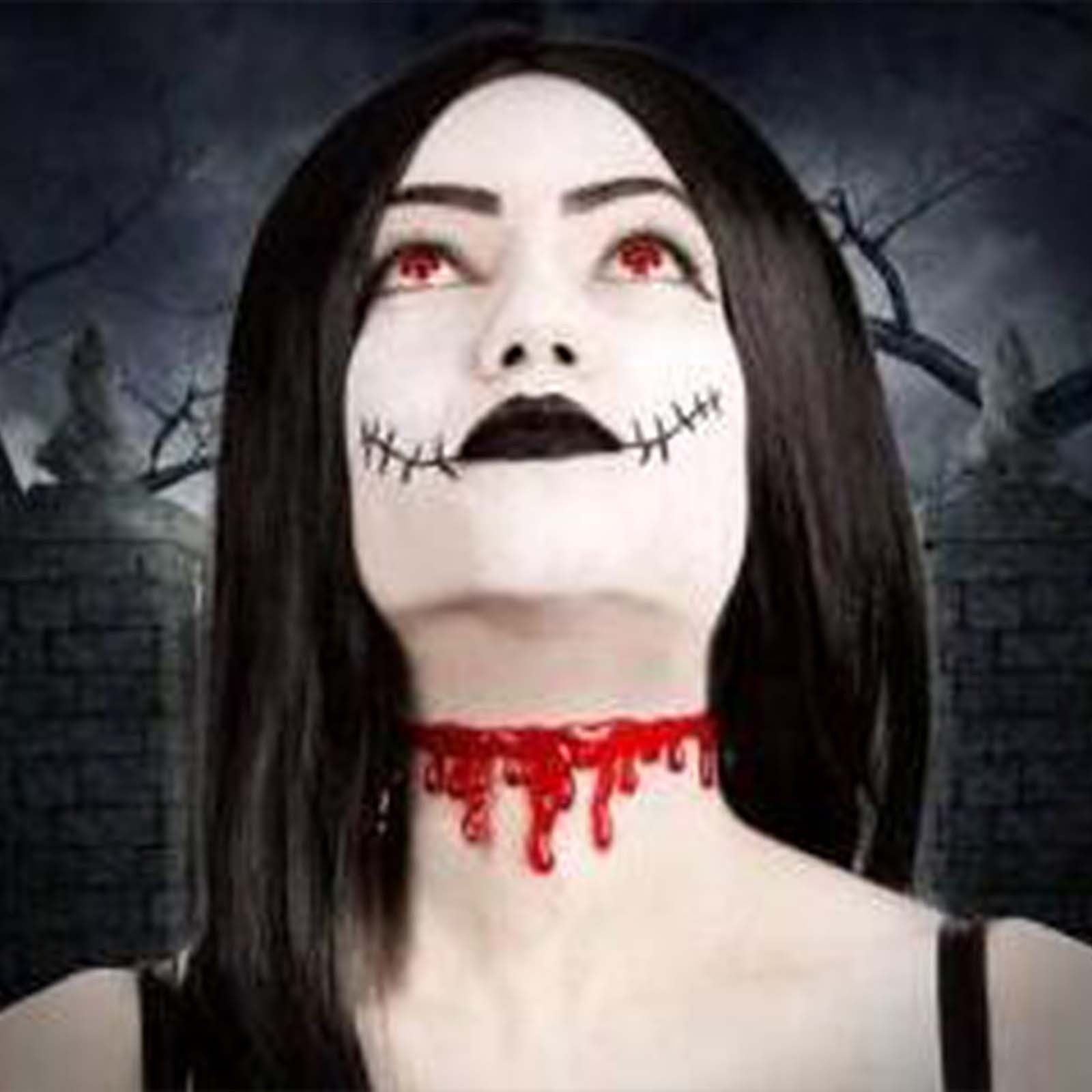 Soft Glue Blood Drop Necklace Halloween Creative Costume Party Props Multilayer Necklace Pendant Halloween Cosplay Props