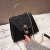 Soft PU sequins single shoulder inclined  hardware chain  lock slanting Solid  Casual occasion  Decoration bag