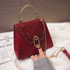 Soft PU sequins single shoulder inclined  hardware chain  lock slanting Solid  Casual occasion  Decoration bag
