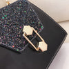 Soft PU sequins single shoulder inclined  hardware chain  lock slanting Solid  Casual occasion  Decoration bag