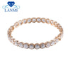 Solid 14k Yellow Gold Bangles White Topaz With Diamond Gemstone Bangle Fine Jewelry NA002