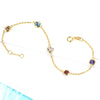 Solid 18k Yellow Gold Bracelet Natural Topaz Citrine Morganite Garnet Amethyst Bracelet Chain Women Fine Jewelry Trendy Charming